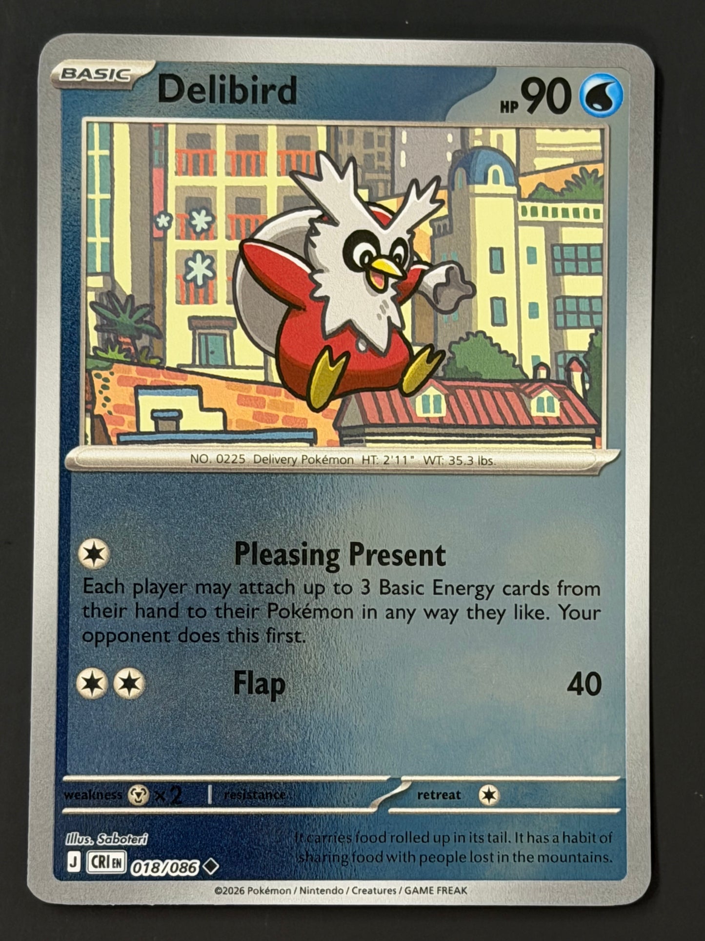 018/086 Delibird - Pokémon Chaos Rising Uncommon Reverse