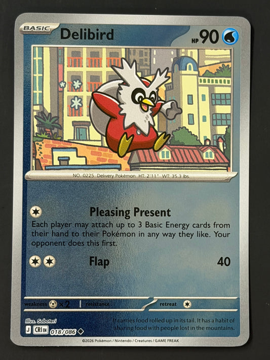 018/086 Delibird - Pokémon Chaos Rising Uncommon Reverse