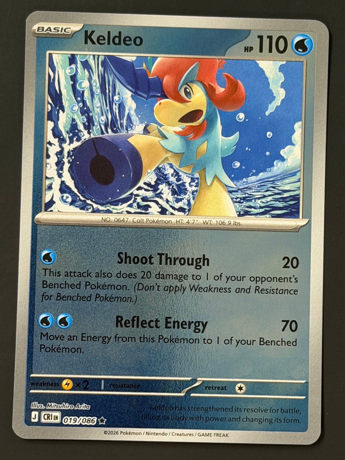019/086 Keldeo - Pokémon Chaos Rising Rare Reverse