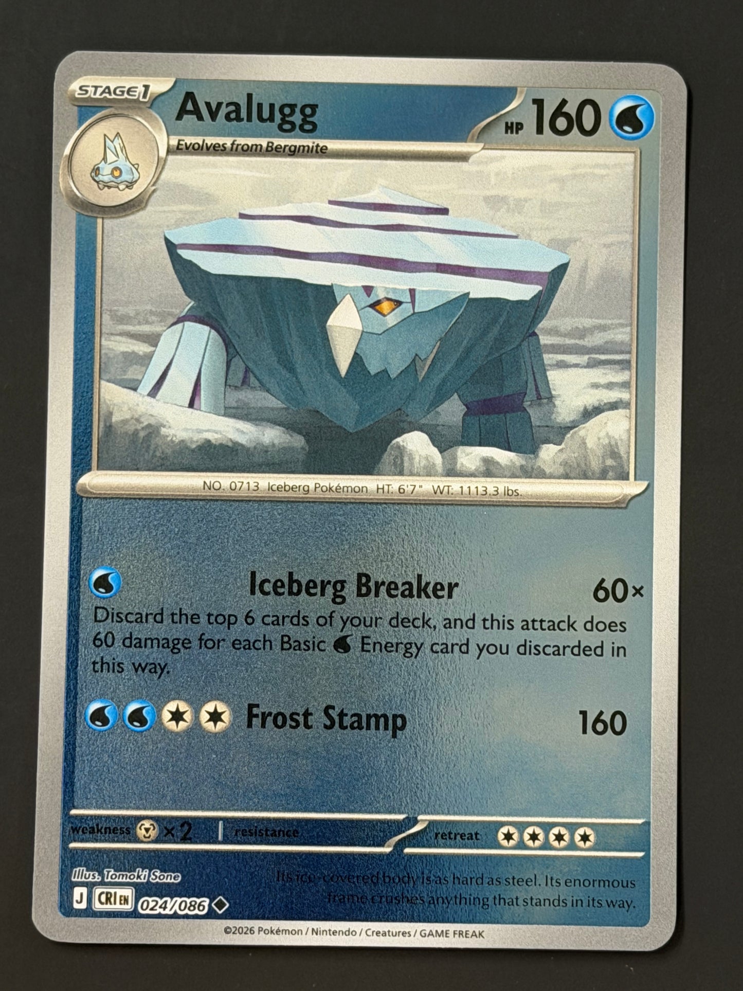 024/086 Avalugg - Pokémon Chaos Rising Uncommon Reverse