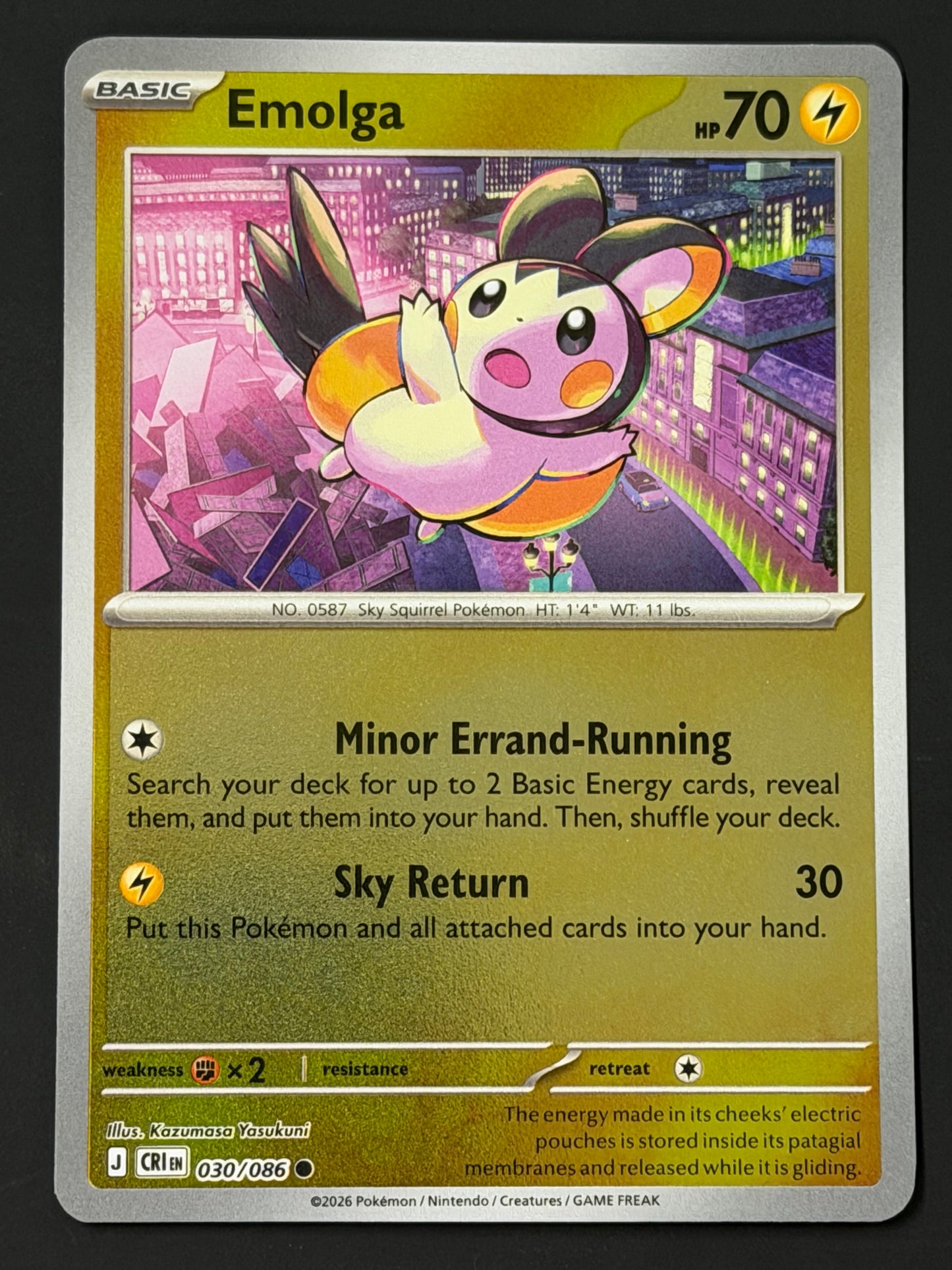 030/086 Emolga - Pokémon Chaos Rising Common Reverse