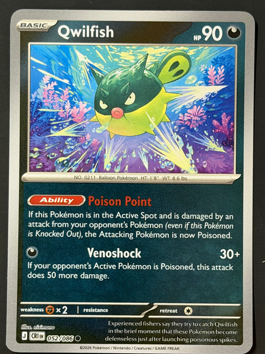 052/086 Qwilfish - Pokémon Chaos Rising Common Reverse