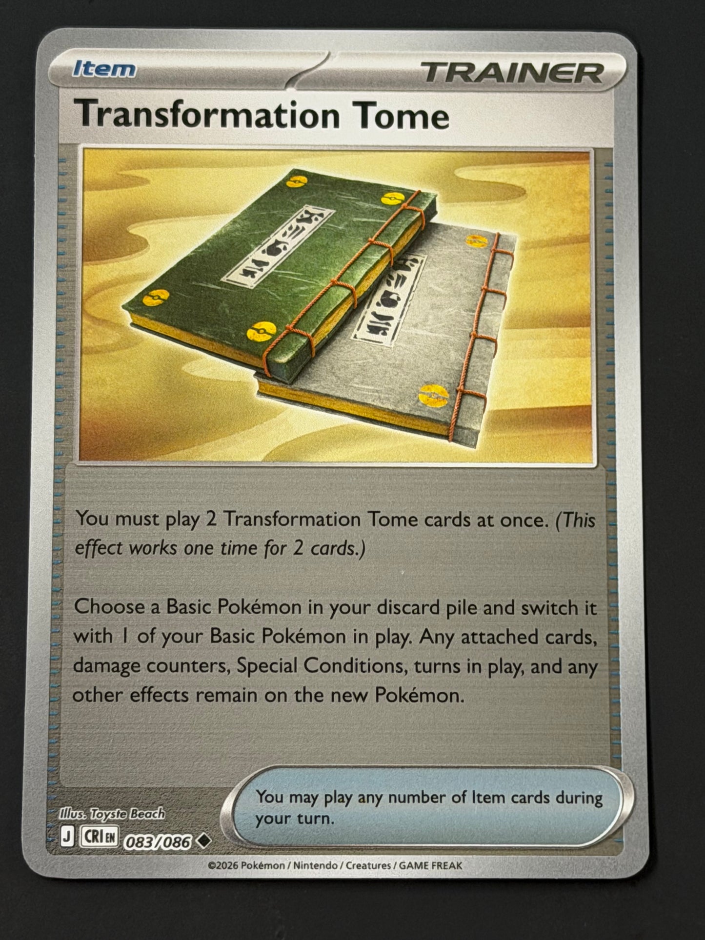 083/086 Transformative Tome - Pokémon Chaos Rising Uncommon Reverse