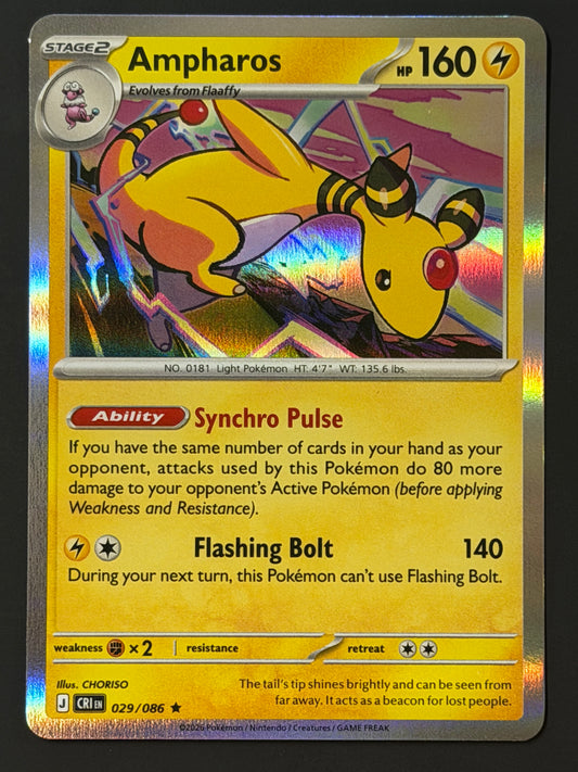 029/086 Ampharos - Pokémon Chaos Rising Rare Holo