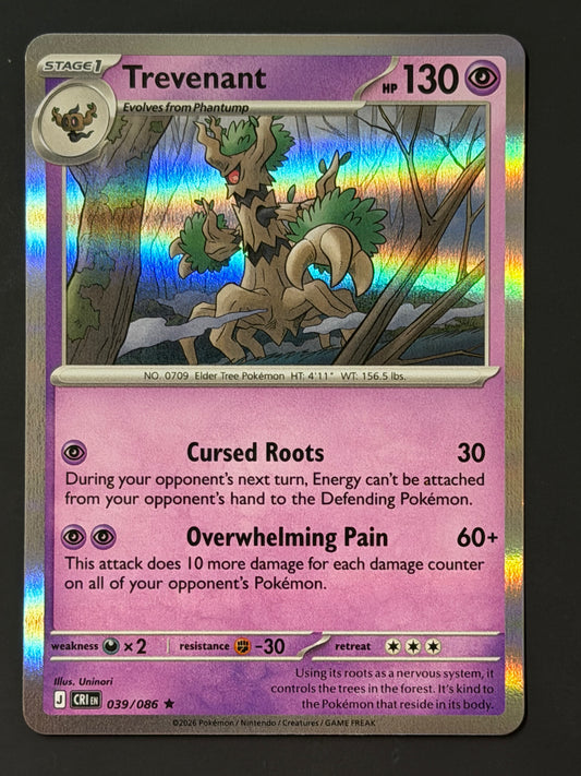 039/086 Trevenant - Pokémon Chaos Rising Rare Holo