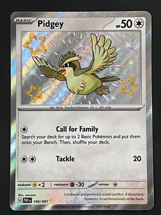 196/091 Pidgey - Pokémon Paldean Fates Shiny Rare