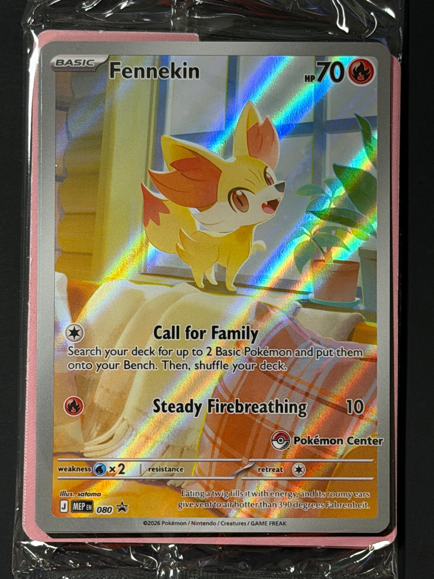 MEP080 Fennekin (STAMPED) (SEALED) - PC Stamped Black Star Promo