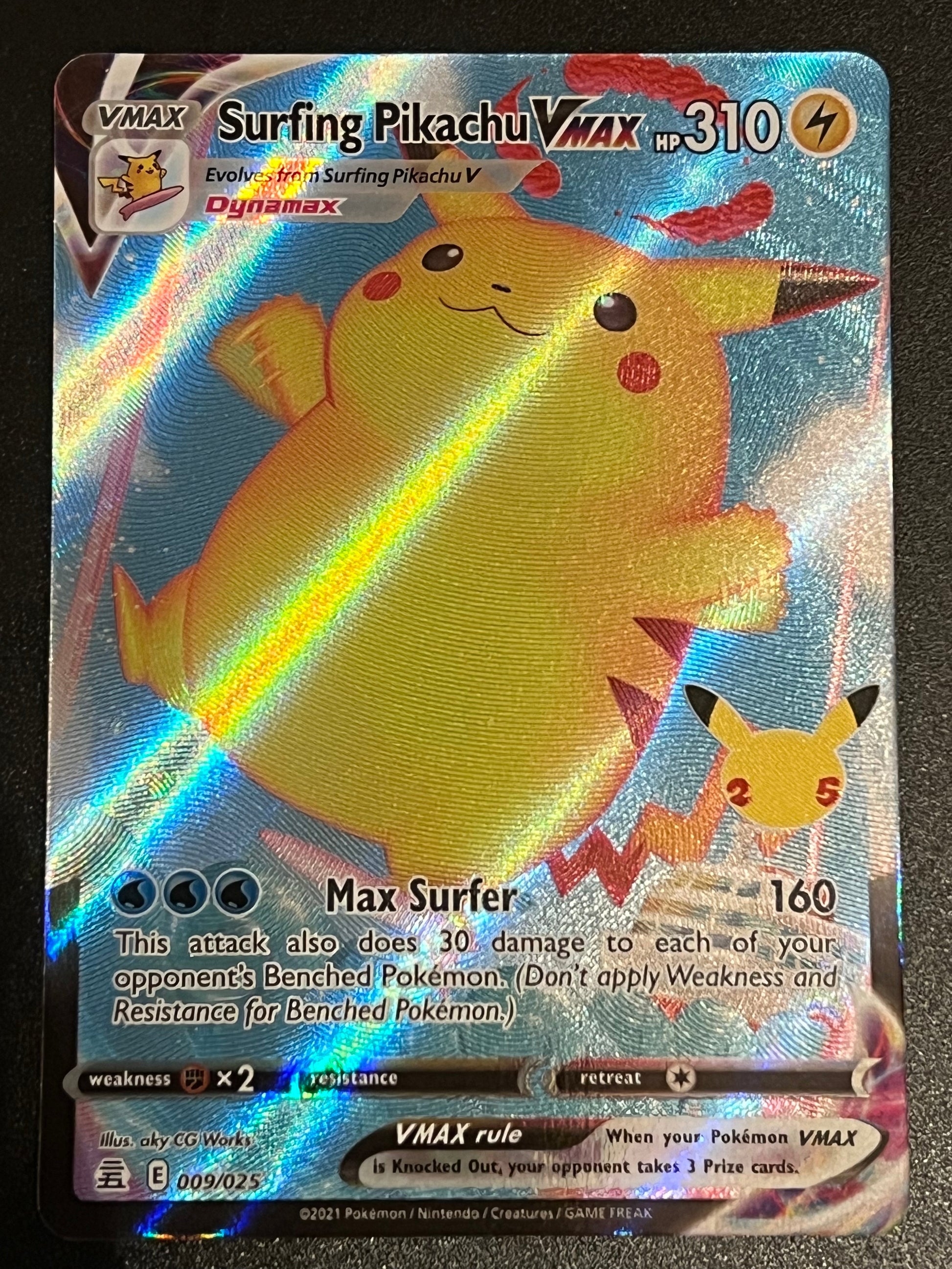 009/025 Surfing Pikachu VMax - Celebrations Ultra Rare Jarvvos 009/025 Surfing Pikachu VMax - Celebrations Ultra Rare Jarvvos