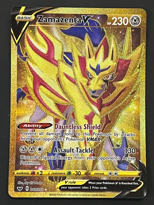 212/202 Zamazenta V - Sword/Shield Base Gold Secret Rare