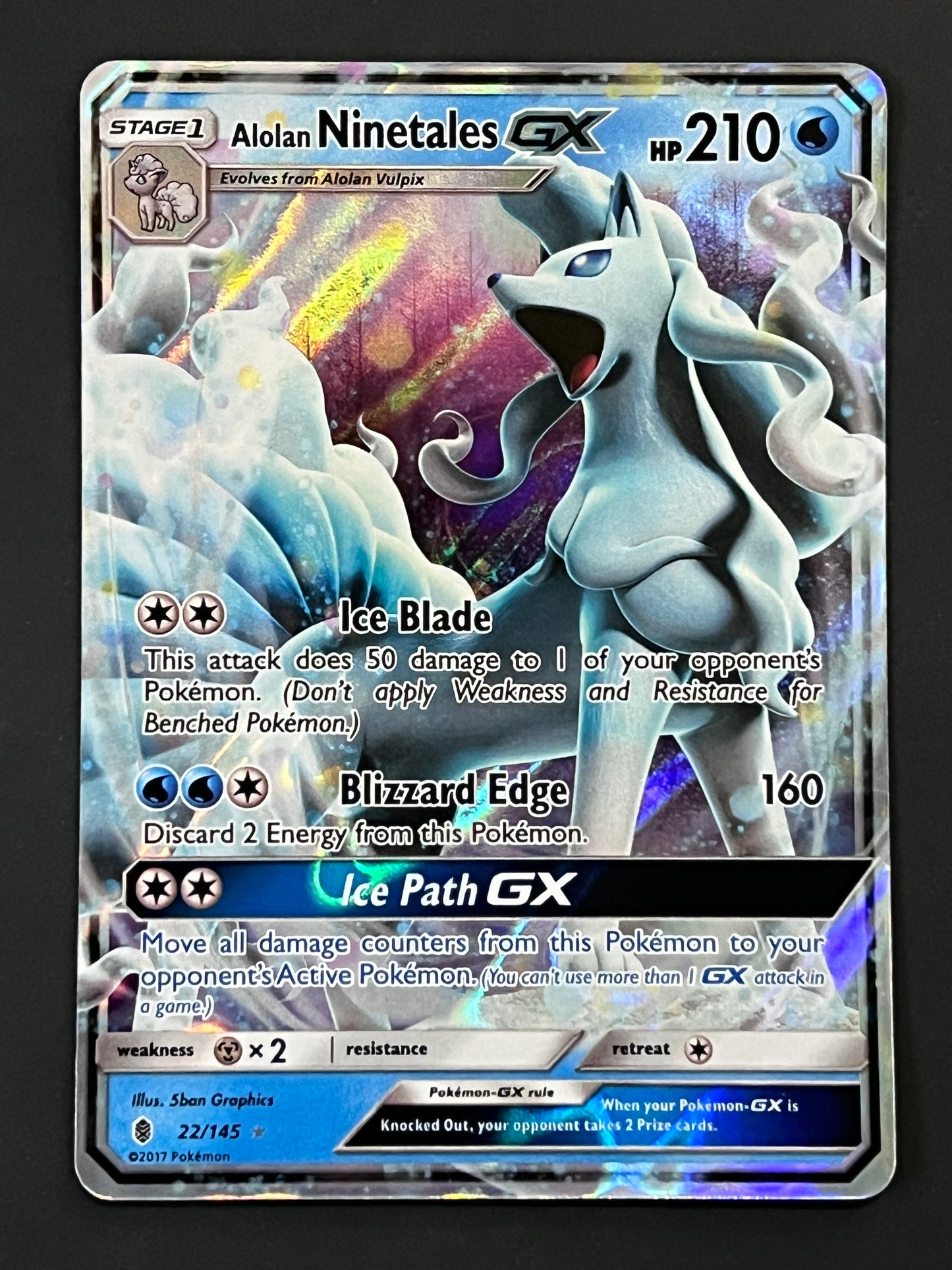 022/145 Alolan Ninetales Gx - Pokémon Guardians Rising Ultra Rare
