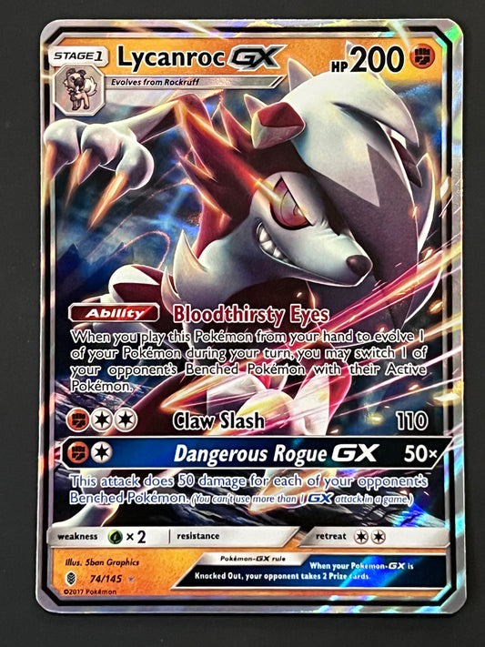 074/145 Lycanroc Gx - Pokémon Guardians Rising Ultra Rare