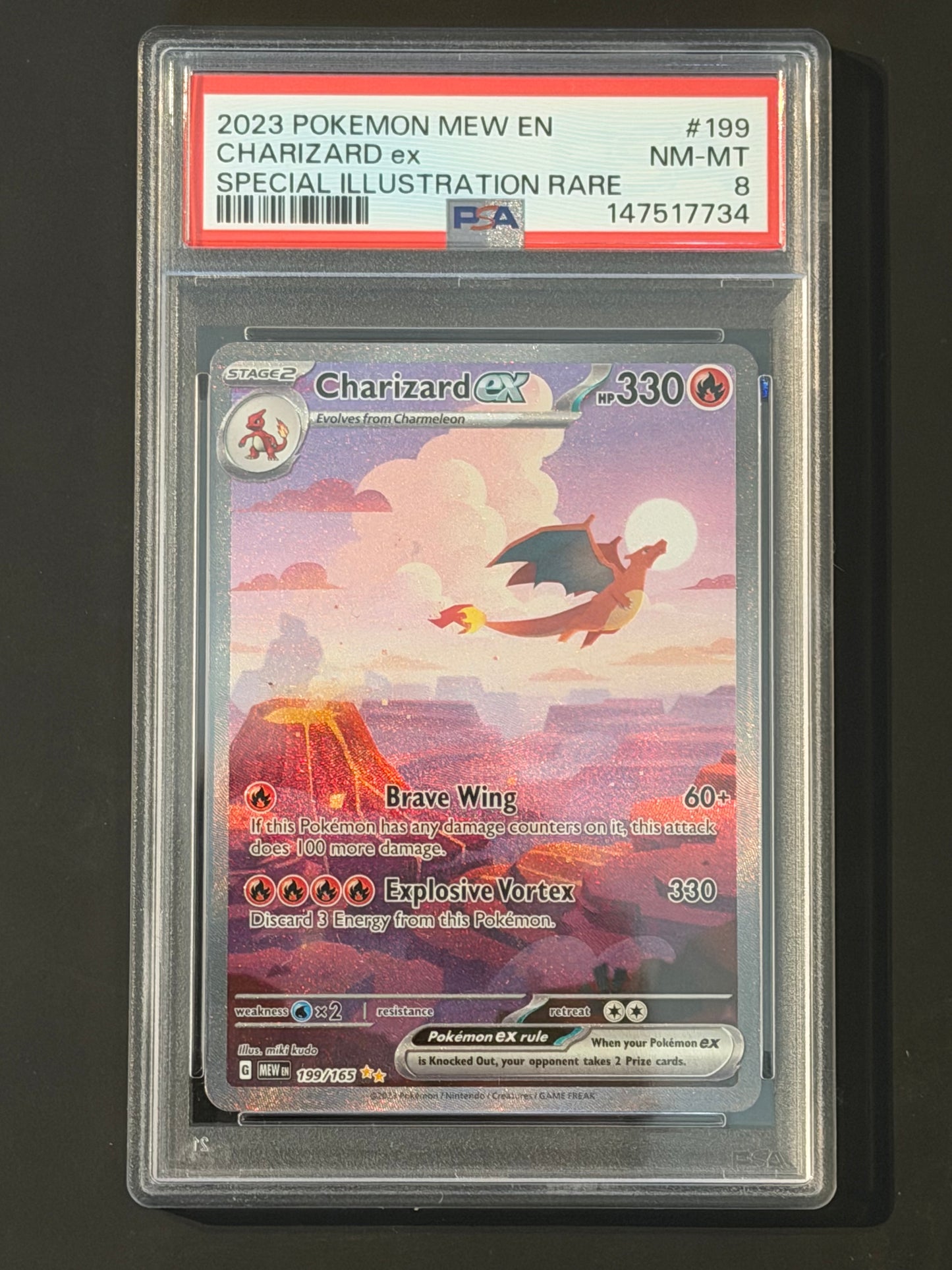 PSA Charizard Ex - 199/165 151 Special Illustration Rare NEAR-MINT/MINT Grade 8