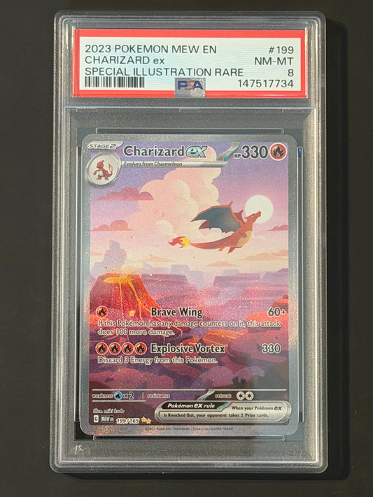 PSA Charizard Ex - 199/165 151 Special Illustration Rare NEAR-MINT/MINT Grade 8