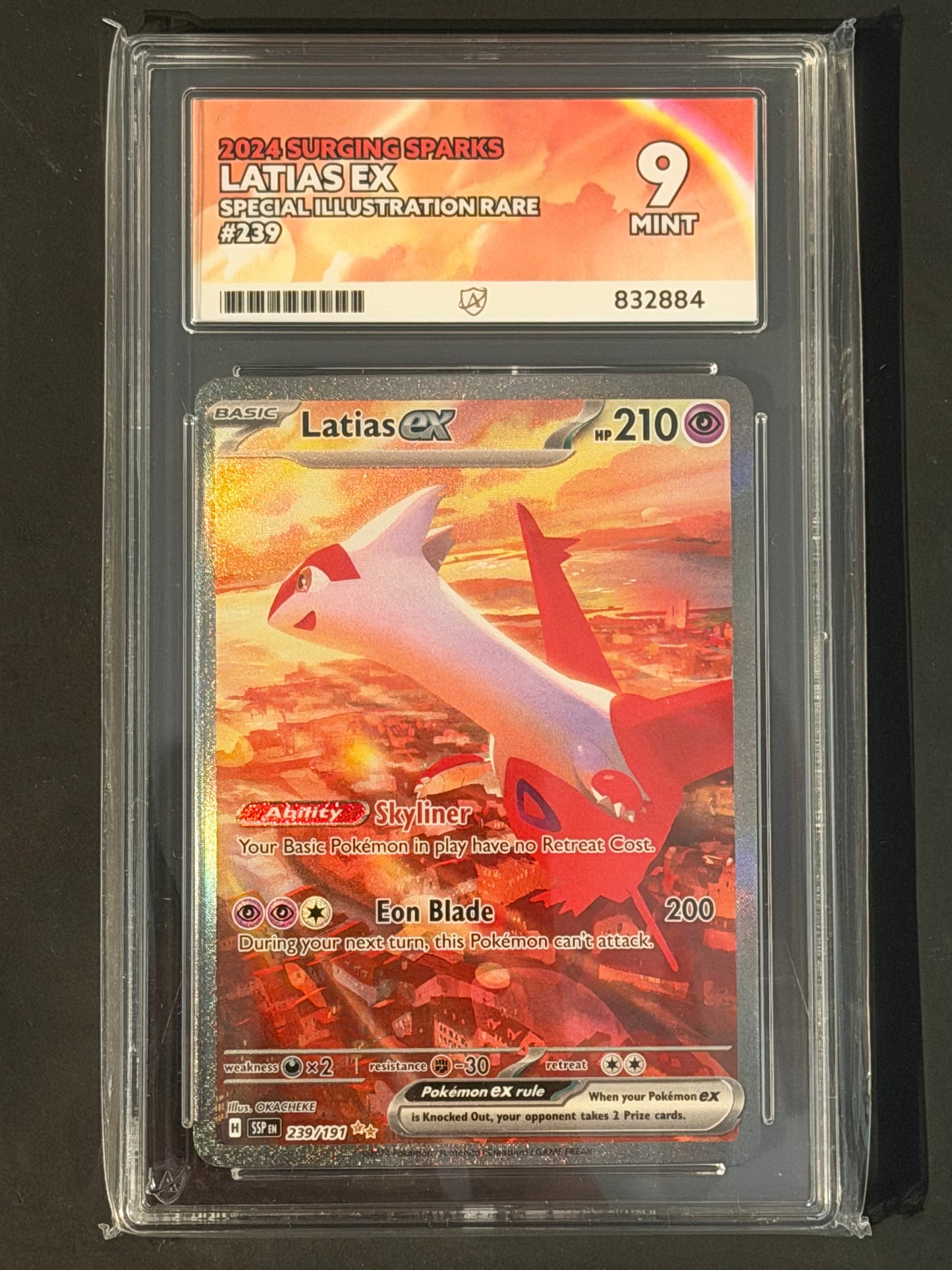 ACE Latias Ex - 239/191 Surging Sparks Special Illustration Rare MINT Grade 9