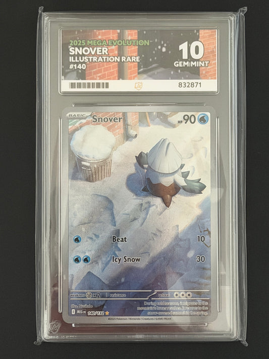 ACE Snover - 140/132 Mega Evolution Illustration Rare GEM MINT Grade 10