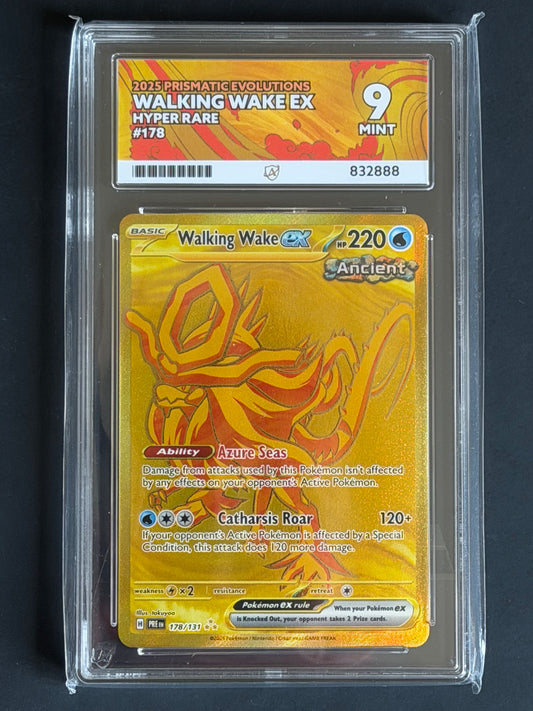 ACE Walking Wake Ex - 178/131 Prismatic Evolutions Hyper Rare MINT Grade 9