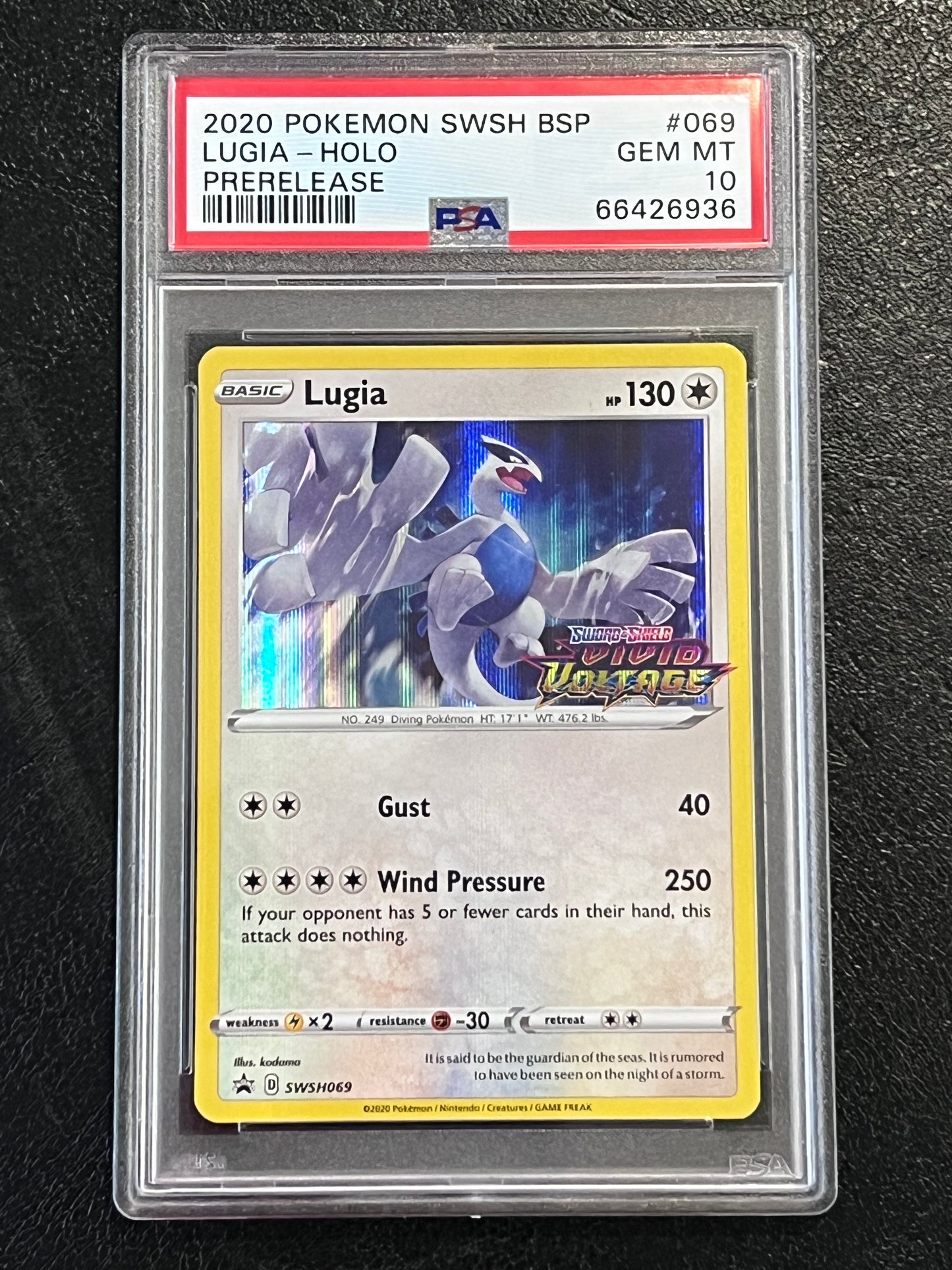 PSA Lugia - SWSH069 Prerelease Holo GEM MINT Grade 10