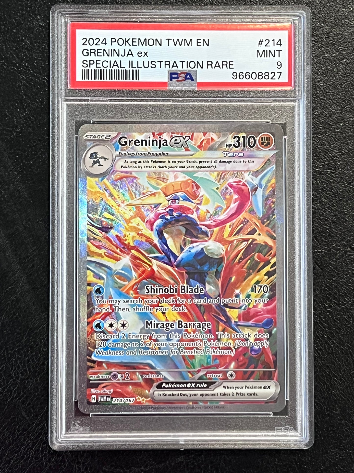 PSA Greninja Ex - 214/167 Twilight Masquerade Special Illustration Rare MINT Grade 9