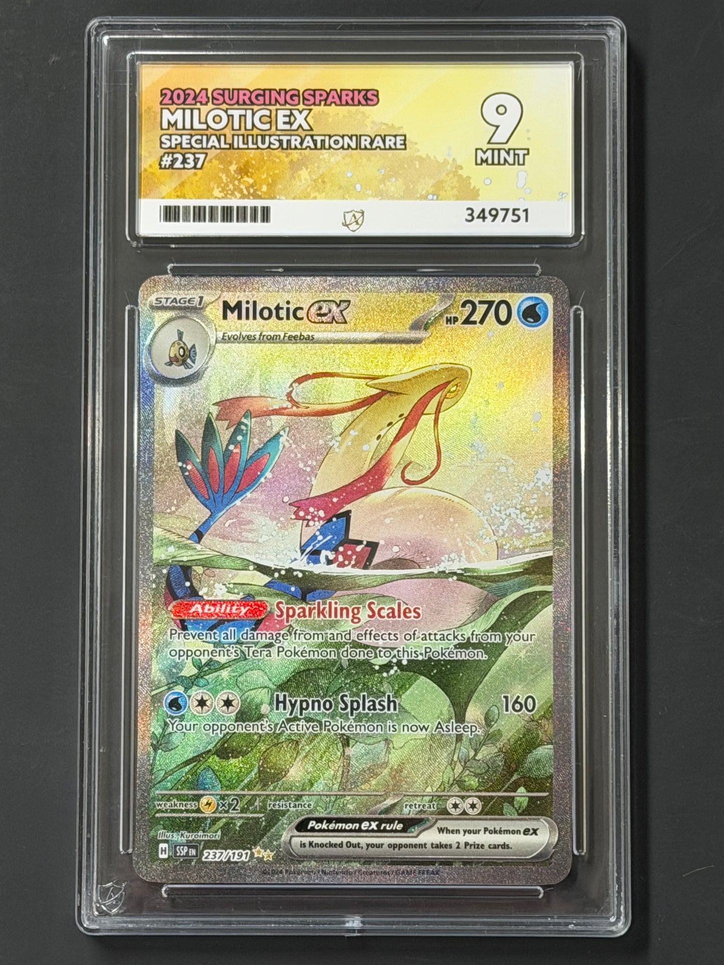 ACE Milotic Ex - 237/191 Surging Sparks Special Illustration Rare MINT Grade 9