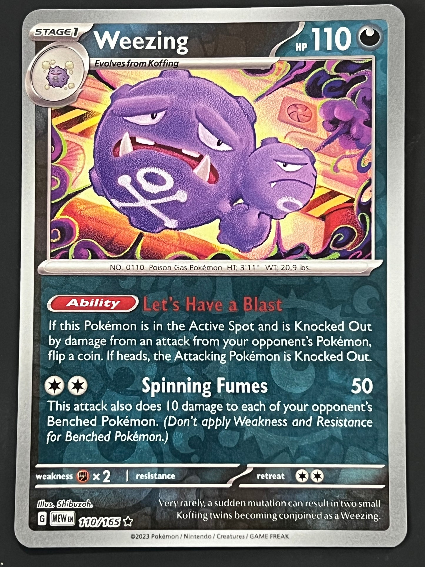 110/165 Weezing - Pokémon 151 Rare Reverse