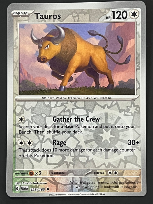 128/165 Tauros - Pokémon 151 Uncommon Reverse