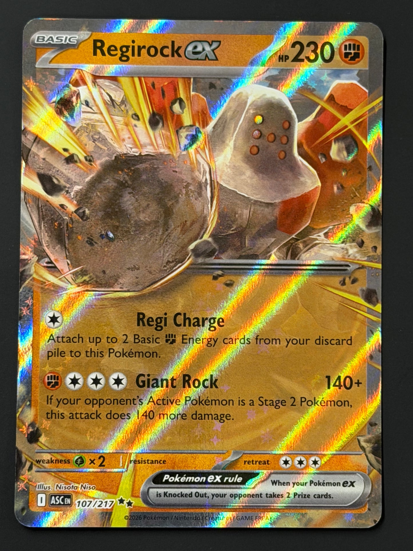 107/217 Regirock ex - Pokémon Ascended Heroes Double Rare