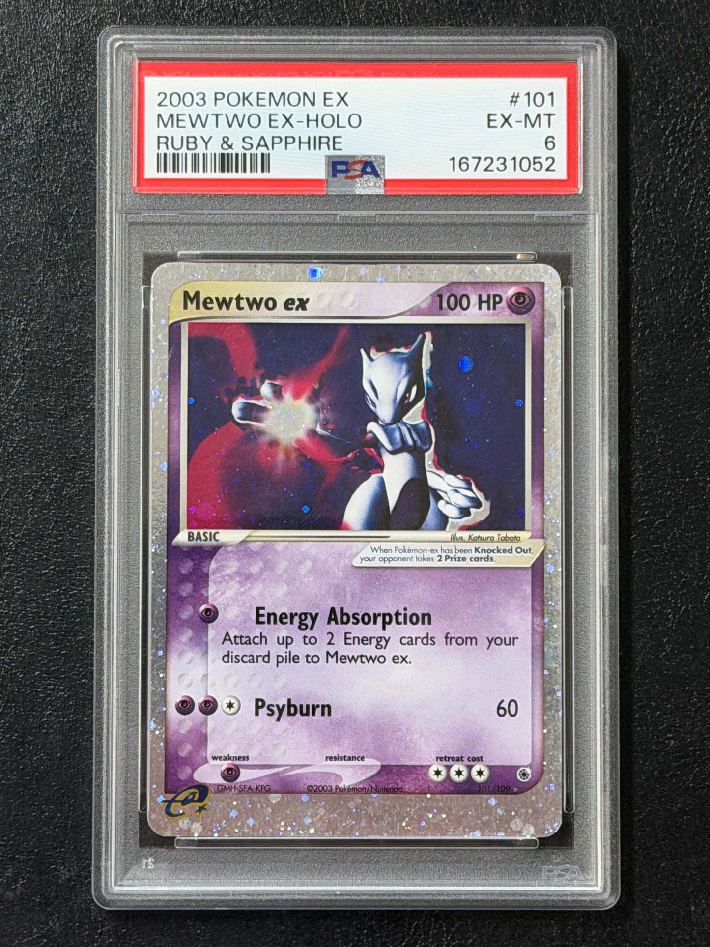 PSA Mewtwo ex - 101/109 Ruby & Sapphire Holo EXCELLENT-MINT Grade 6