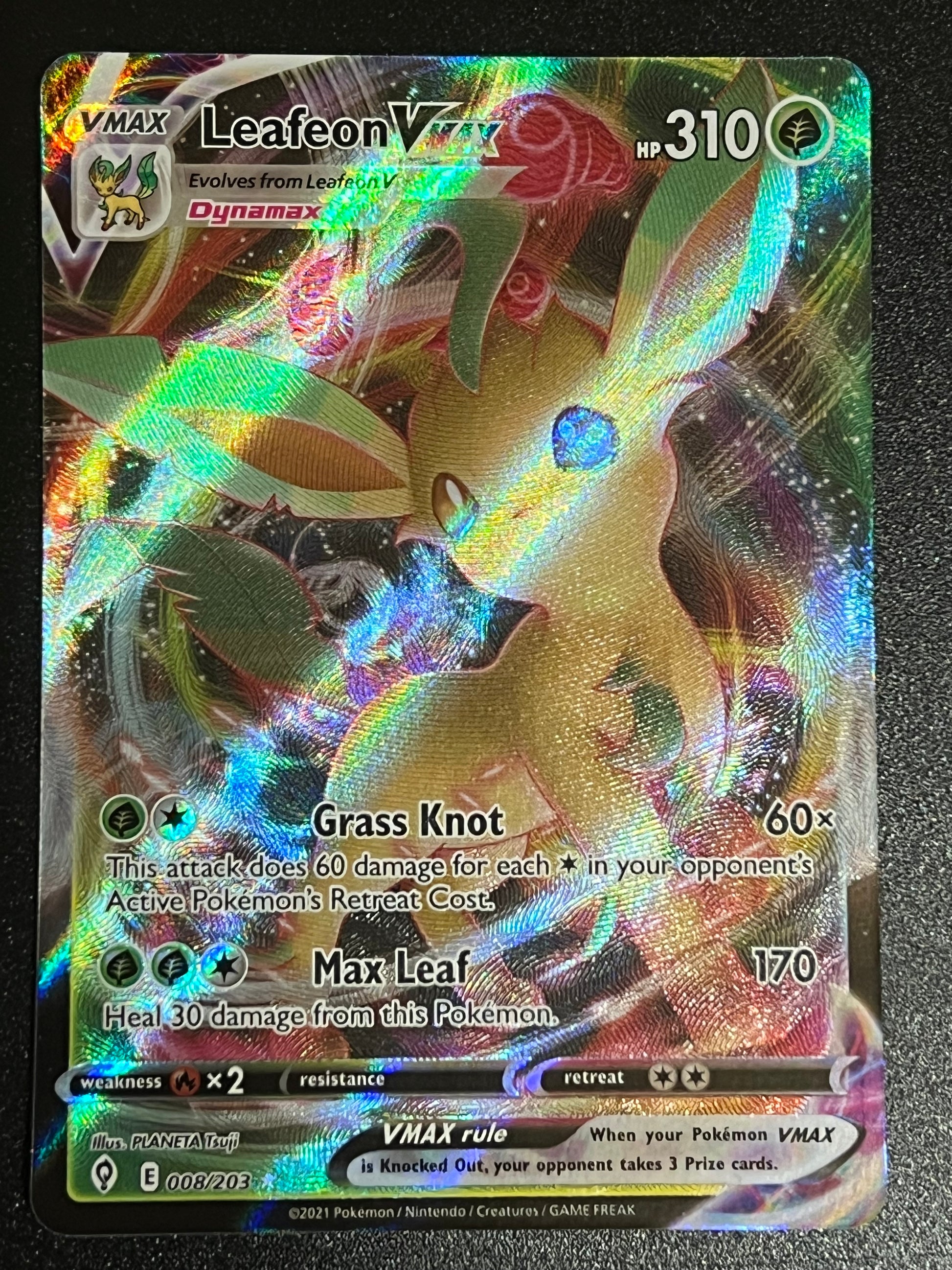 leafeon vmax pokemon card value 008/203 Leafeon VMax