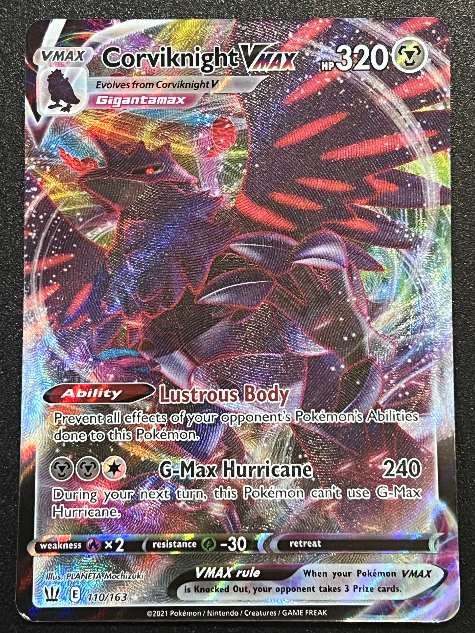grotle pokemon card value 110/163 Corviknight VMax