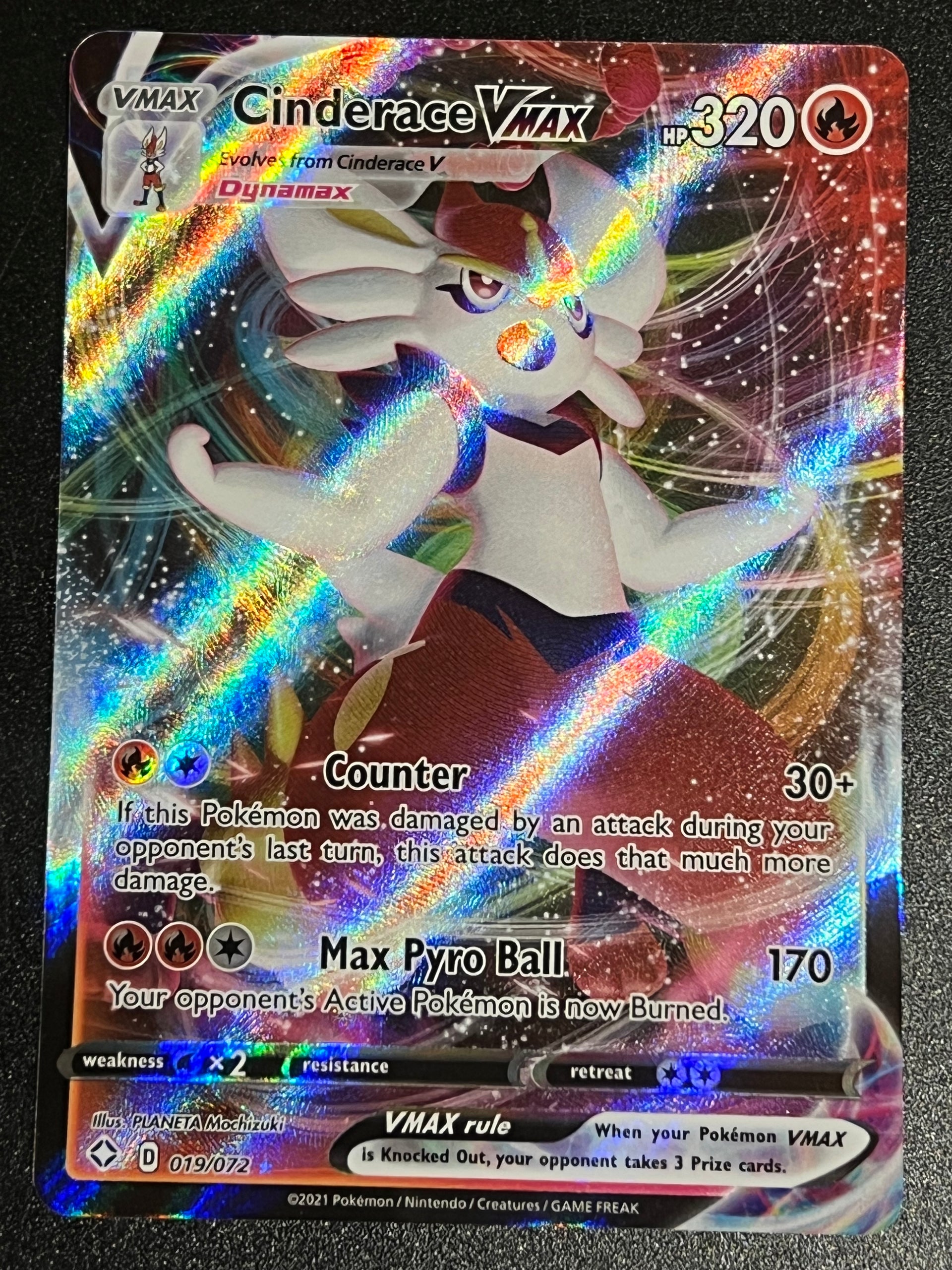 Cinderace VMax - 019/072 Shining Fates Rare Holo VMax Jarvvos Cinderace VMax - 019/072 Shining Fates Rare Holo VMax Jarvvos