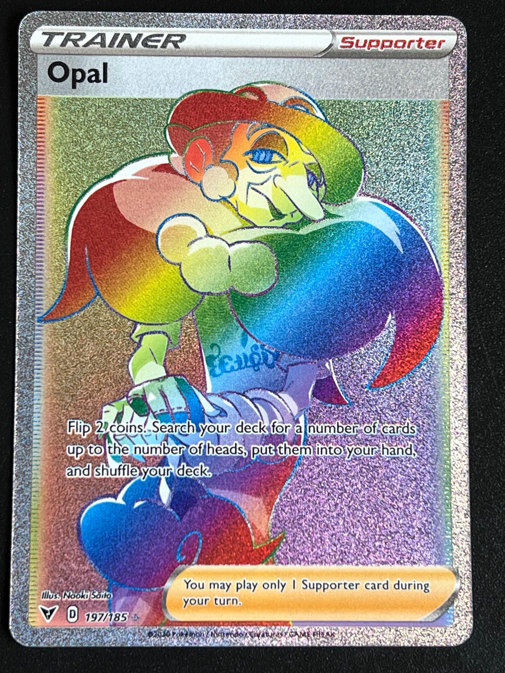 opal rainbow rare pokemon card 197/185 Opal