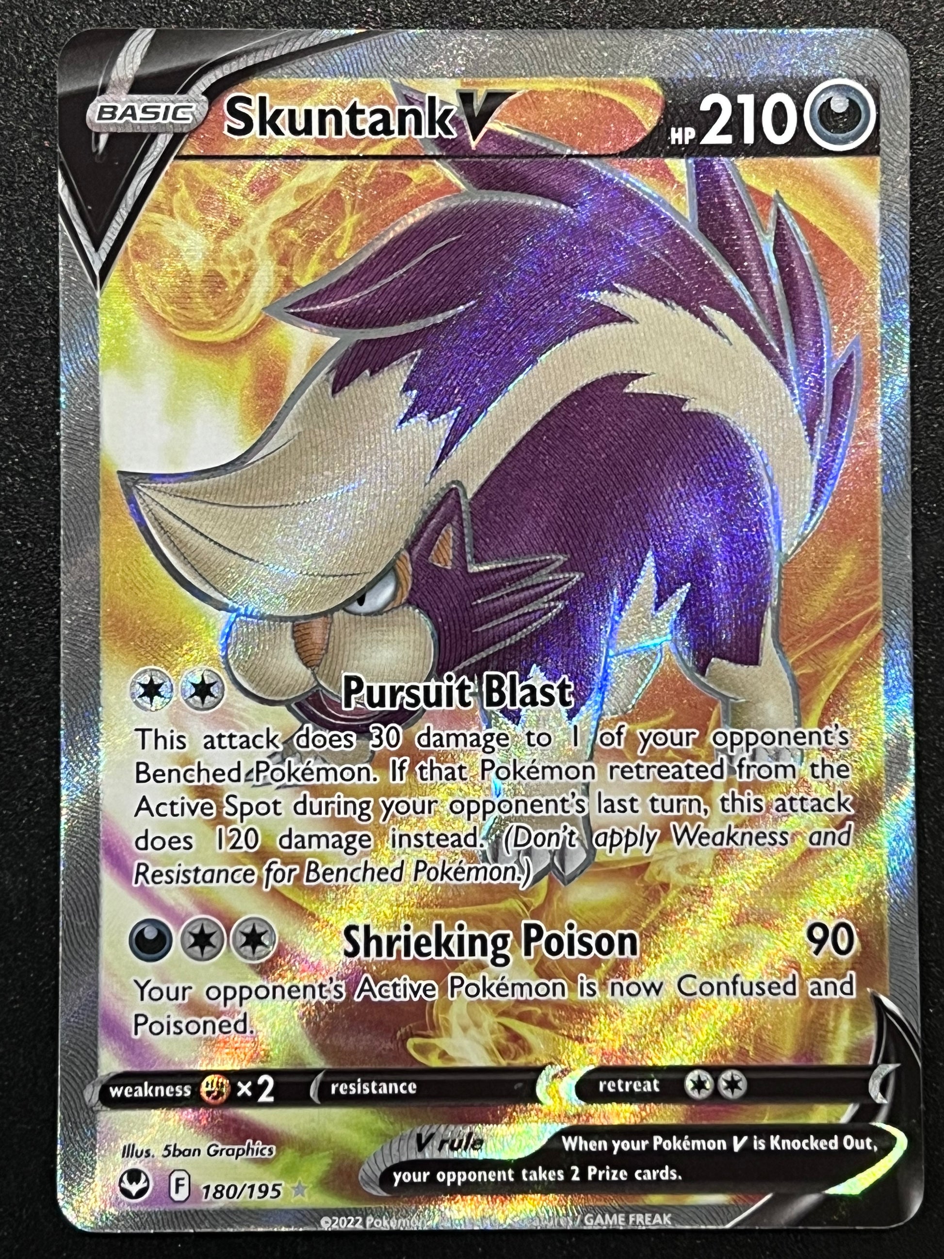 skuntank v pokemon card value 180/195 Skuntank V