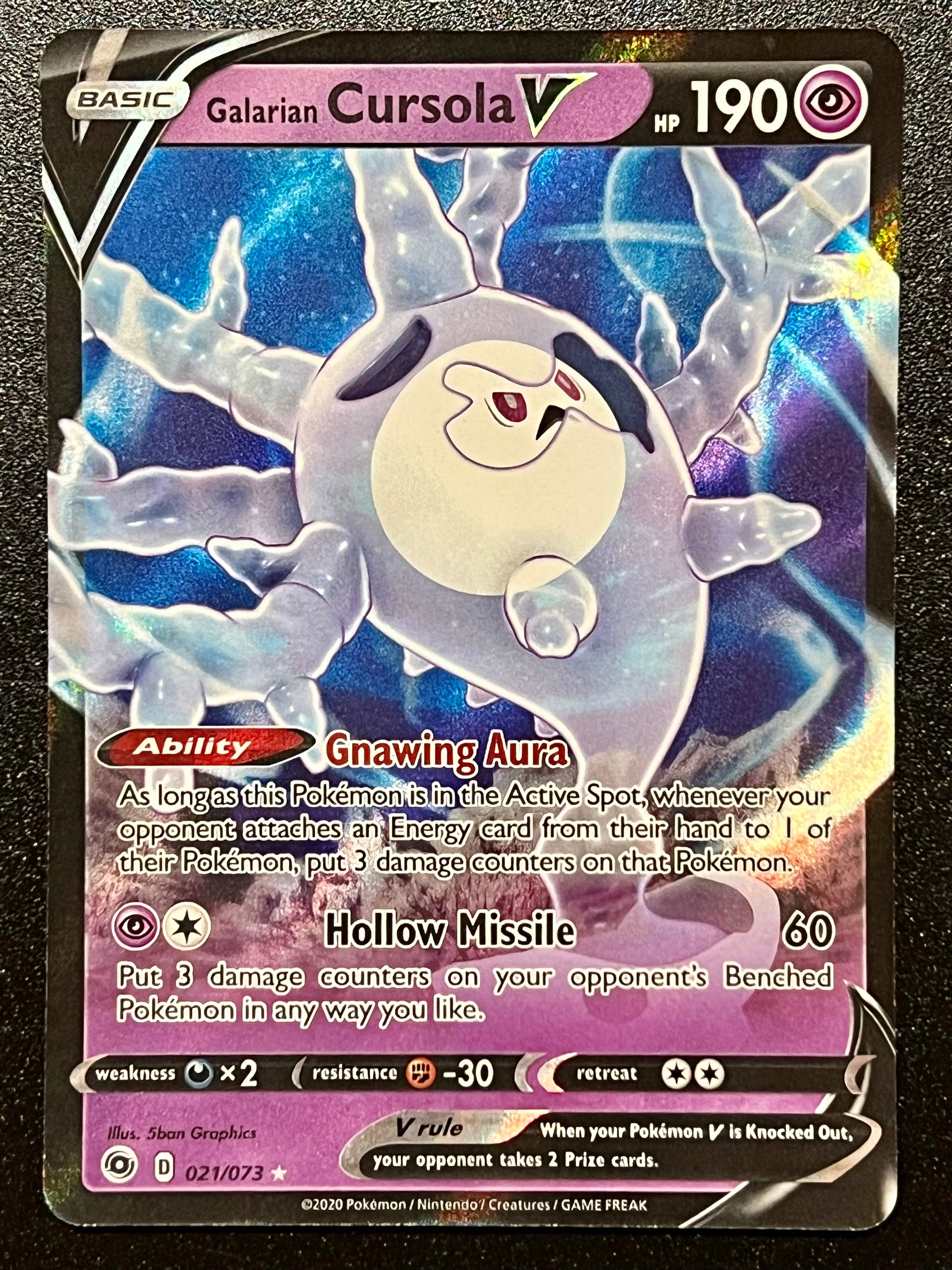 cursola pokemon card 021/073 Galarian Cursola V