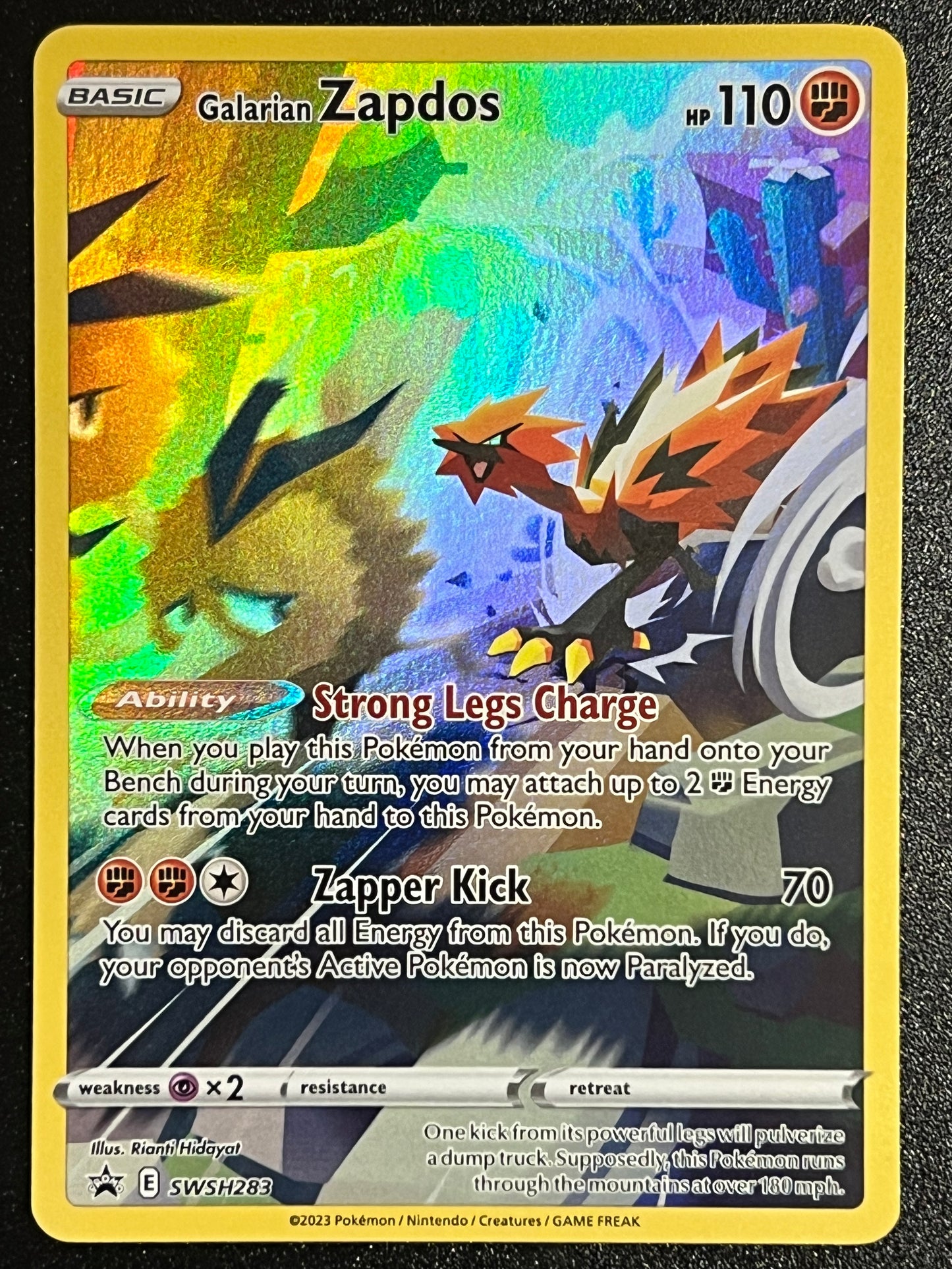 SWSH283 Galarian Zapdos - Black Star Promo