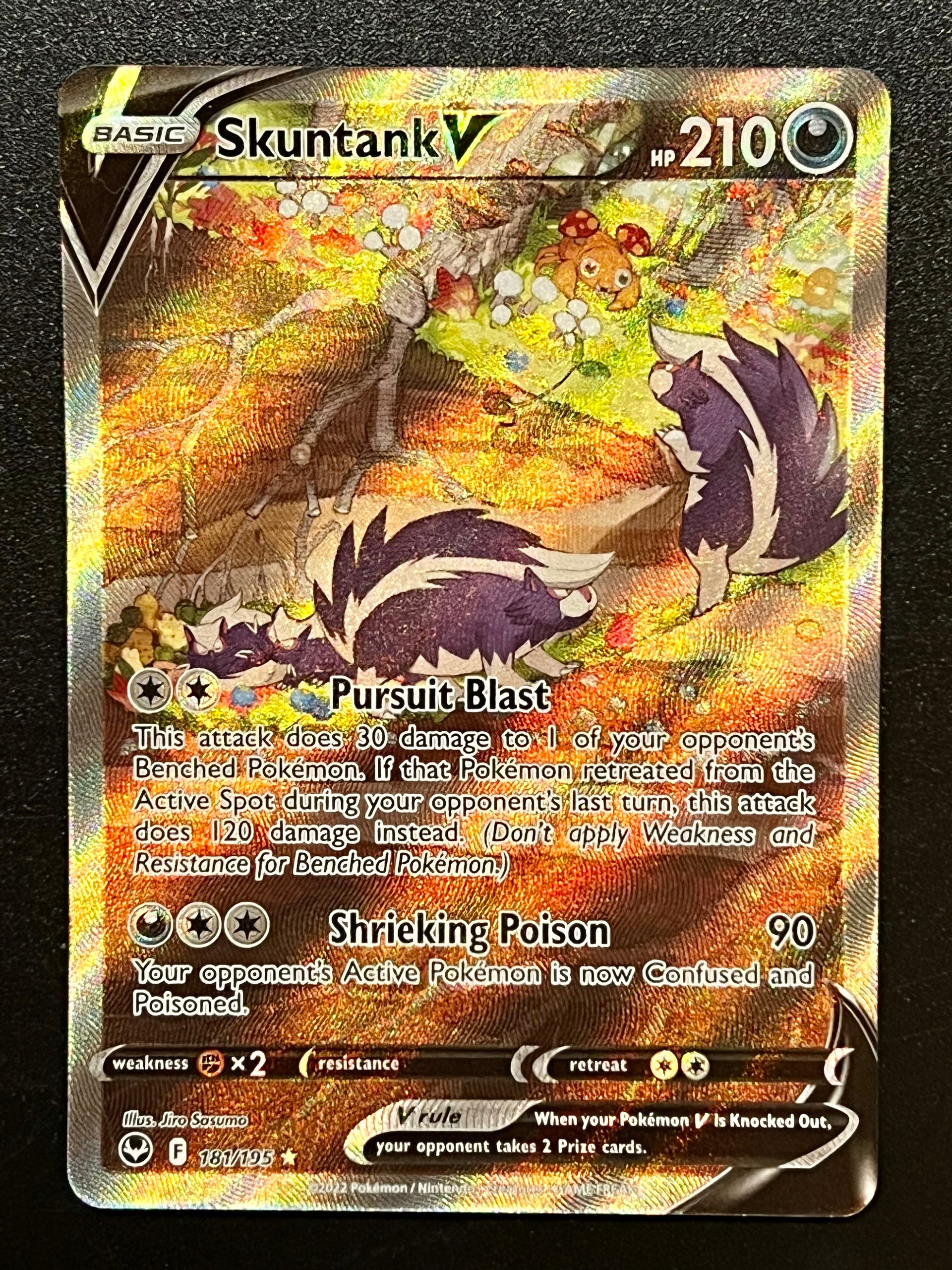 skuntank v pokemon card price 181/195 Skuntank V