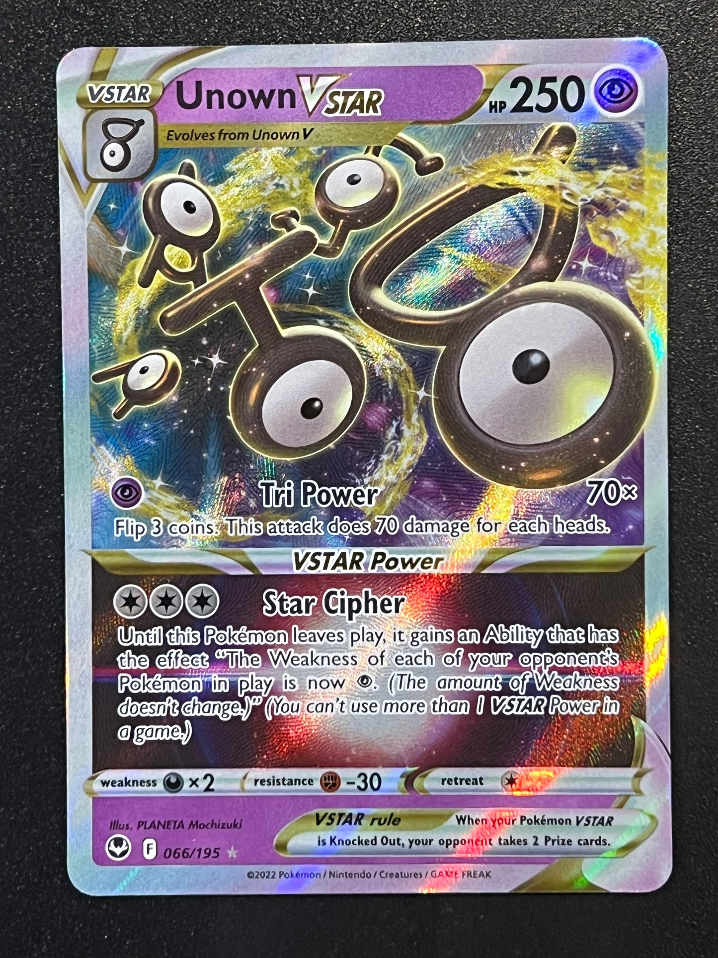 066/195 Unown VStar - Pokémon Silver Tempest Ultra Rare