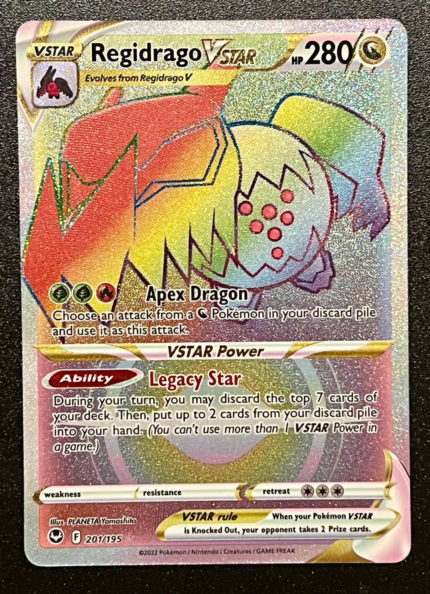 201/195 Regidrago VStar - Pokémon Silver Tempest Rainbow Secret Rare