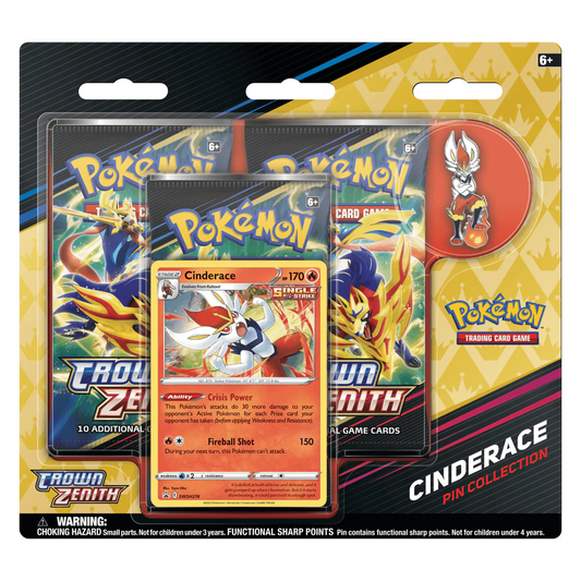 Pokémon TCG: SwSh12.5 - Crown Zenith 3 Booster Blister (Cinderace)