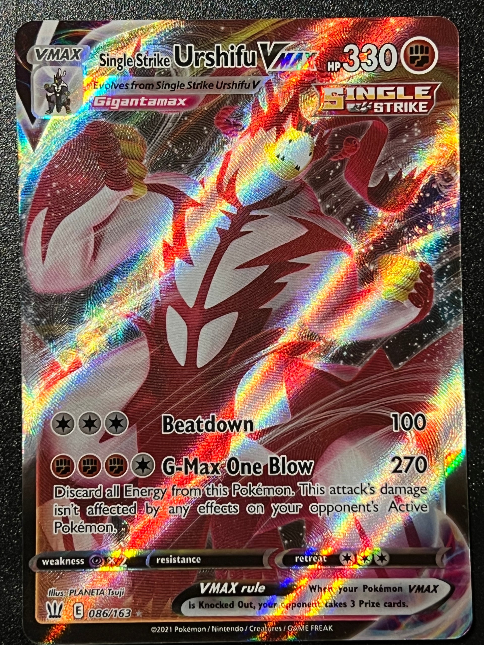 086 163 pokemon card 086/163 Single Strike Urshifu VMax